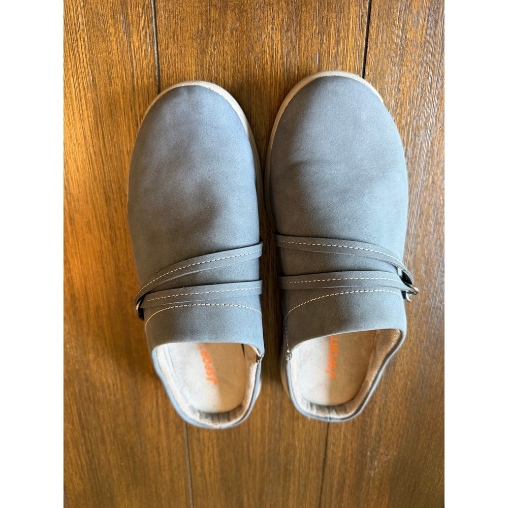 J Sport by Jambu Gina Blue Vegan Nubuck Slip On Clogs Mules Womens 7M JSGNA73
